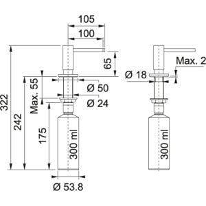 Franke Active SM Bronz Sıvı Sabunluk