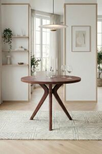Woodenbend Arlen Ceviz 100 cm Yuvarlak Yemek Masası