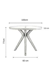 Woodenbend Arlen Ceviz 100 cm Yuvarlak Yemek Masası