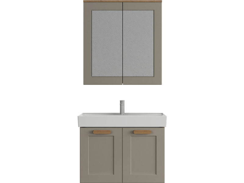 Biani Nicea 80 cm Banyo Dolabı Matt Mocha