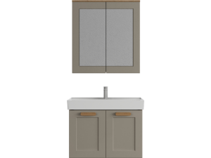 Biani Nicea 80 cm Banyo Dolabı Matt Mocha