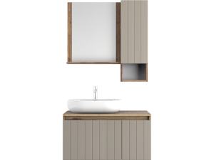 Biani Nevada 90 cm Banyo Dolabı Matt Mocha