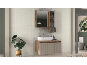 Biani Nevada 90 cm Banyo Dolabı Matt Mocha