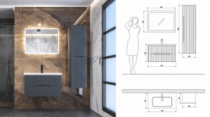 Kingwood Helsinki 80 cm Banyo Dolabı Antrasit