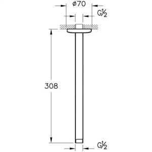 Ankastre Duş Dirseği Tavandan Uzun