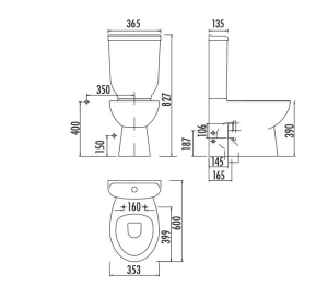 Creavit Sedef Duvara Dayalı 60 cm Klozet Takım