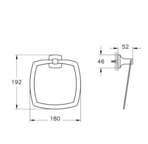 VitrA Base 400 Halka Havluluk Siyah