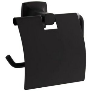 Vitra Base 400 Mat Siyah Kapaklı Tuvalet Kağıtlığı A4412336