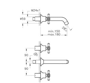 Artema Juno Ankastre Lavabo Bataryası Swarovski