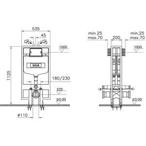 Vitra Sırt Sırta Gömme Rezervuar 8 cm - Alçıpan Duvar içi