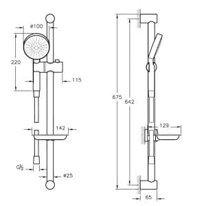 Artema Master 1F Sürgülü El Duşu Takımı Krom