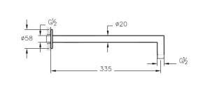 VitrA Origin Duş Dirseği 90 Derece Fırçalı Nikel