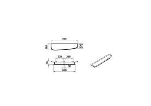 Vitra Plural Uzun Raf 75 cm, Metal Havluluklu, Koyu Meşe, sağ
