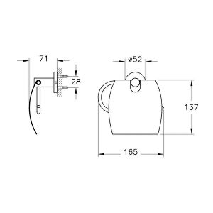 ARTEMA Base 500 Tuvalet Kağıtlığı Kapaklı, Krom
