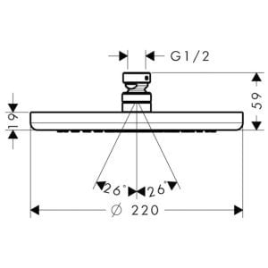 Hansgrohe Croma EcoSmart  220 jet  Tepe Duşu,Ecosmart