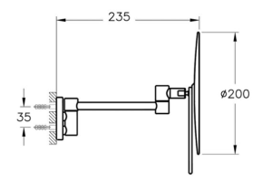 ARTEMA Origin Makyaj Aynası Duvardan, Krom