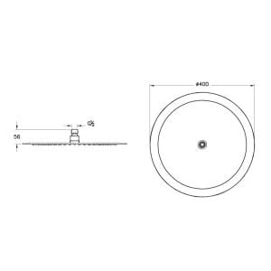 Artema Lite LC Duş Başlığı 400 mm Krom
