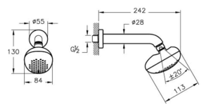 Artema İstanbul Duş Başlığı Duvardan
