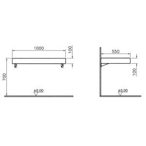 VİTRA OPTİONS + TEZGAH 100 CM AMERİKAN CEVİZ