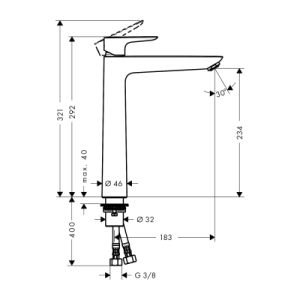 Hansgrohe Talis E 240 Tek Kollu Kumandasız Lavabo Bataryası Mat Bronz