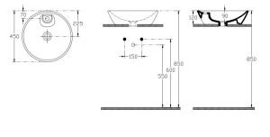 İsvea SistemaY Soft Tezgahüstü Lavabo 45 cm - Fildişi