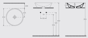 İsvea SistemaY Soft Tezgahüstü Lavabo 42 cm - İçi Beyaz Dışı Altın