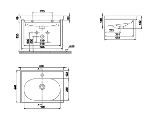 CERASTYLE BLUE ETAJ.LAVABO 60X47 CM