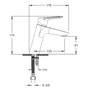ISVEA RENON LAVABO BATARYASI