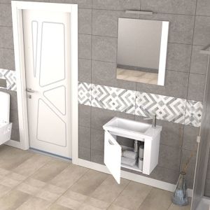 BİANİ MAXILA BANYO DOLABI MAT BEYAZ +60 CM LAVABO