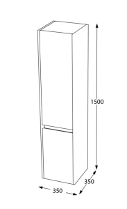 BİANİ KONAK BOY DOLABI (SIDE CABINET) MAT BEYAZ