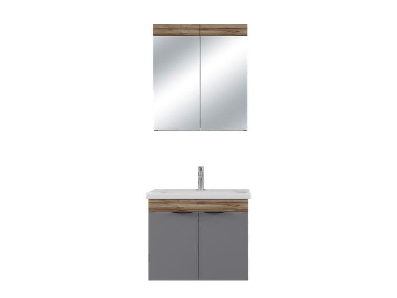 BİANİ FETHİYE 65 CM BANYO DOLABI VİOLİN MATTE GREY  +65CM LAVABO