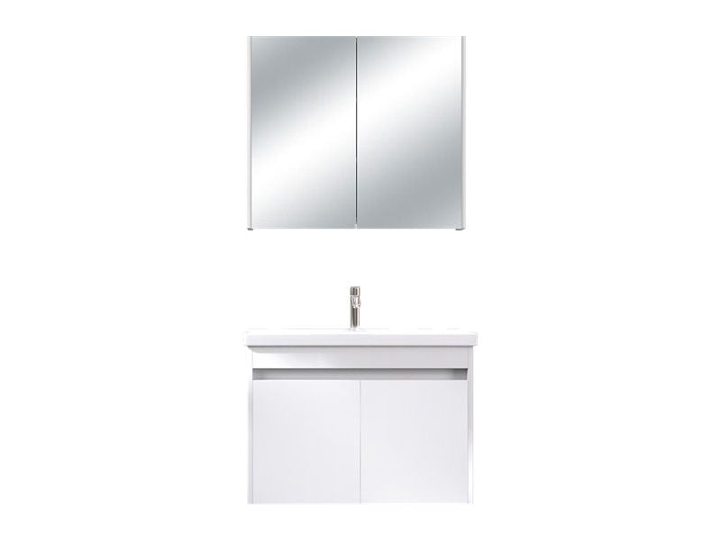 BİANİ  BODRUM BANYO DOLABI 80  MAT  BEYAZ +KALE  ETERNAL 80X45 LAVABO