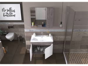 BİANİ AYDA 80 PLANE BANYO DOLABI +80 CM LAVABO