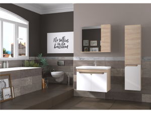 BİANİ AYDA 80 CM POPLAR BANYO DOLABI +80 CM LAVABO