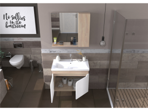 BİANİ AYDA 80 CM POPLAR BANYO DOLABI +80 CM LAVABO