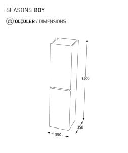 PİERRE CARDİN SUMMER SEASONS BOY DOLABI SOFT BEYAZ SİDE CABİNET