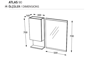 BİANİ ÜST DOLAP ATLAS 90 CM PINE MATT BEYAZ