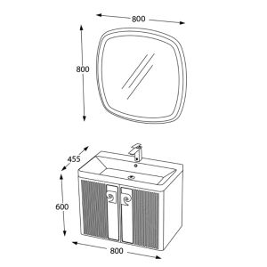 PİERRE CARDİN ABİS 80 CM A.WHITE WİLLOW BANYO DOLABI