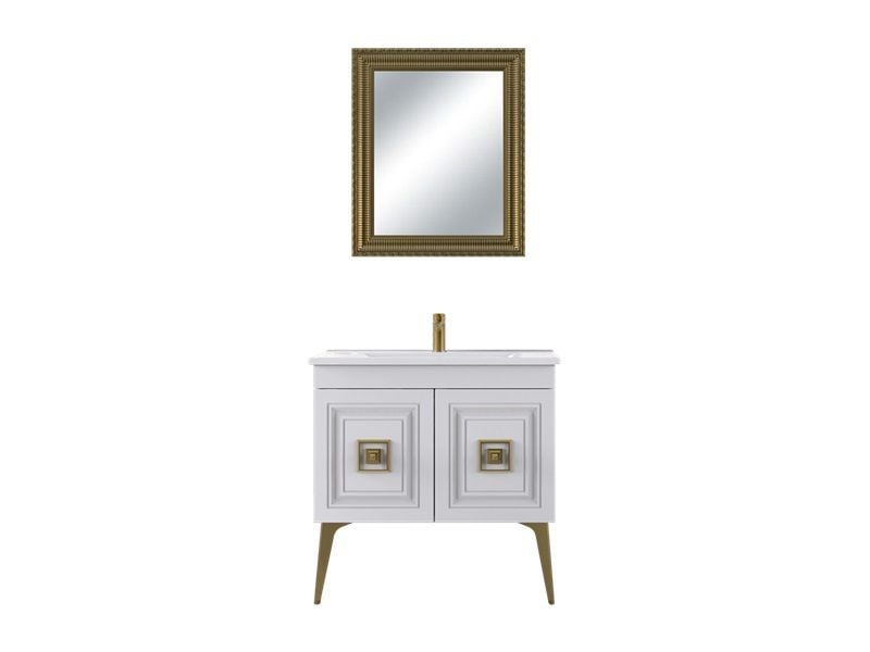 BİANİ NİLE 85 ANTIQUE WHİTE GOLD BANYO DOLABI