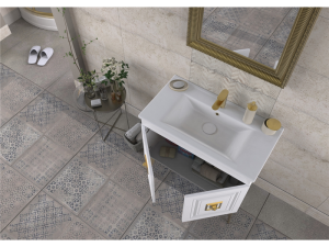 BİANİ NİLE 85 ANTIQUE WHİTE GOLD BANYO DOLABI
