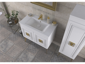 BİANİ NİLE 85 ANTIQUE WHİTE GOLD BANYO DOLABI