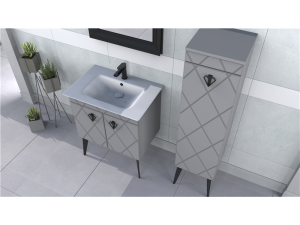 BİANİ COSMOS SİDE CABİNET R MATT ANTRASİT BOY DOLABI