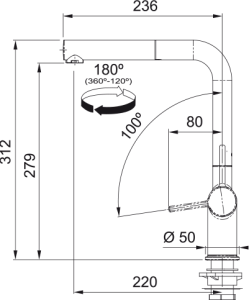 FRANKE EVYE ARMATÜRÜ ACTIVE PLUS DOCCIA STONE GREY