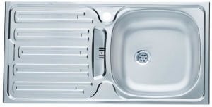 DOMİNOX DMN 614 TEZGAH ÜSTÜ SOL DAMLALIKLI DÜZ ÇELİK 86X43,5 EVYE