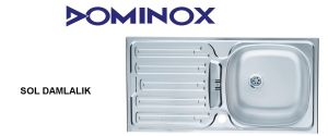 DOMİNOX DMN 614 TEZGAH ÜSTÜ SOL DAMLALIKLI DÜZ ÇELİK 86X43,5 EVYE