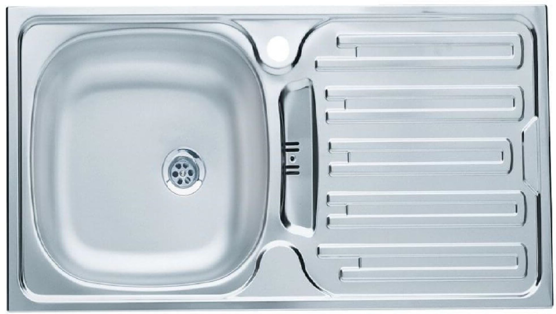 DOMİNOX DML 614 TEZGAH ÜSTÜ 1 GÖZLÜ DEKORLU ÇELİK EVYE SAĞ