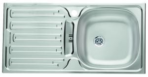 DOMİNOX DML 614 TEZGAH ÜSTÜ 1 GÖZLÜ DEKORLU ÇELİK EVYE SOL