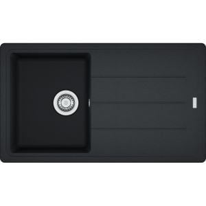 FRAGRANİT EVYE BASIS BFG 611-86 NERO TEK GÖZLÜ SAĞ/SOL  DAMLALIKLI GRANİT EVİYE