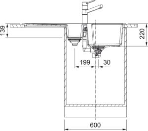 FRANKE URBAN  UBG 651-100 OYSTER 1,5 GÖZLÜ GRANİT EVİYE