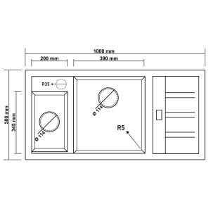 REAL STONE ASPENDOS GRANİT EVİYE P022 SİYAH